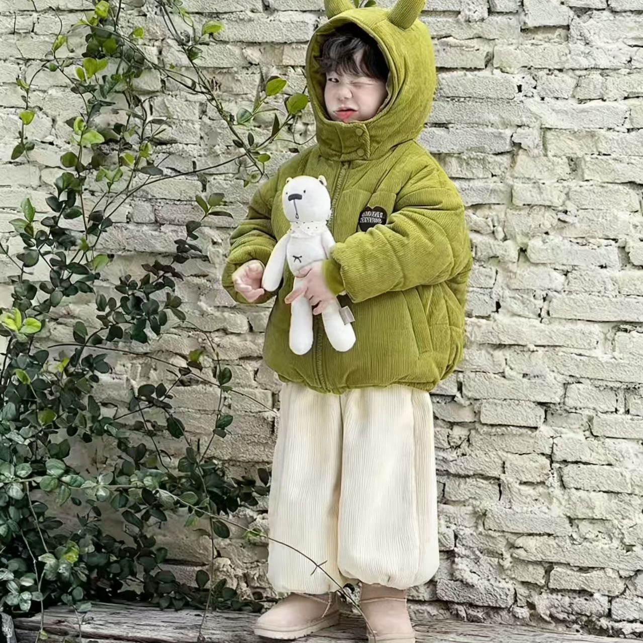男童冬季套装2025新款儿童连帽卫衣韩版洋气宝宝牛仔裤两件套潮酷