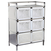 不锈钢餐边柜储物柜简易小碗柜茶水柜厨房柜子简约阳台碗橱柜 包邮