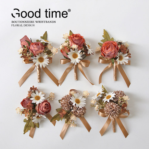 胸花手腕花中式复古玫瑰襟花结婚