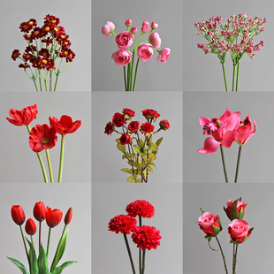 饰摄影手捧新中式 饰室内家居桌面摆放婚礼装 手工绢花仿真花台面装