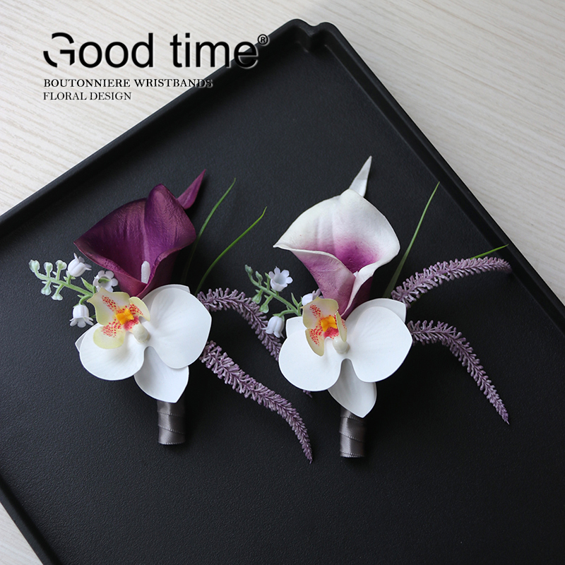 高级胸花手腕花马蹄莲仿真花