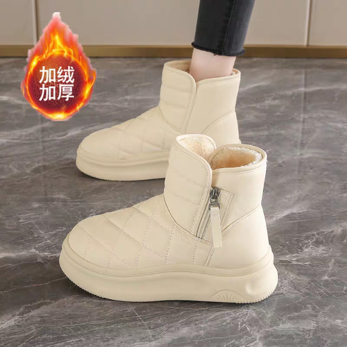 皮毛一体雪地靴女款2025新款冬季加绒加厚哈尔滨棉靴防水厚底棉鞋