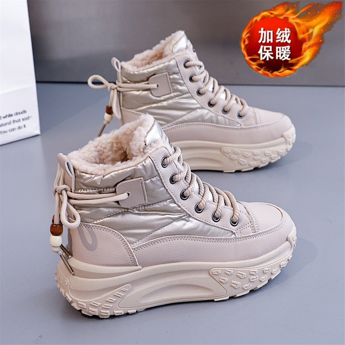 东北保暖棉鞋2025新款冬季加绒女鞋防滑防水爆款雪地靴高帮鞋短靴