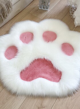 猫爪地毯仿羊毛仿兔毛卧室床边地垫网红装饰可爱拍照长毛绒装饰毯