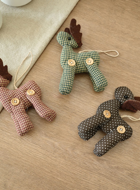 北欧风创意手工小鹿壁挂布艺梅花鹿装饰挂件家居桌面摆件拍摄道具