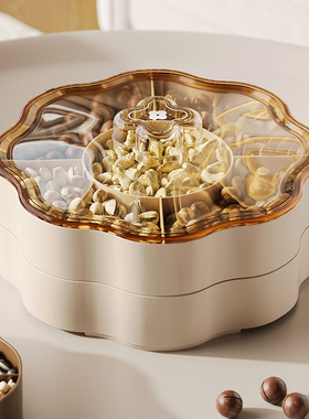 中国风零食盒家用客厅茶几干果盒分格多层带盖坚果瓜子糖果盒