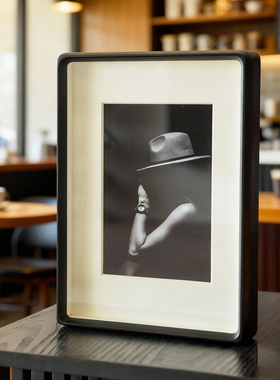 黑色相框实木中空加厚字画装裱榫卯空框打印照片定制diy 挂墙高级