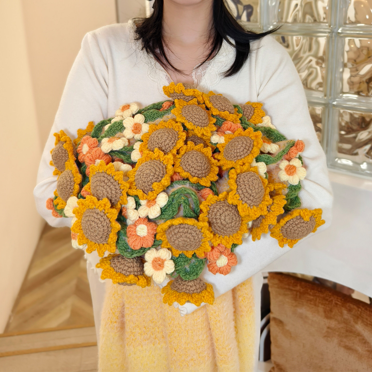 向日葵玫瑰花束毯子成品新年生日礼物女生送闺蜜女朋友实用午睡毯,床上用品,休闲毯/毛毯/绒毯,淘宝优惠券,粉丝福利购,淘宝优惠卷