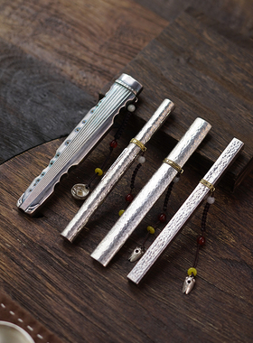 足银999纯手工创意香筒线香管储香盒方便携带香管香道配件 鎖香