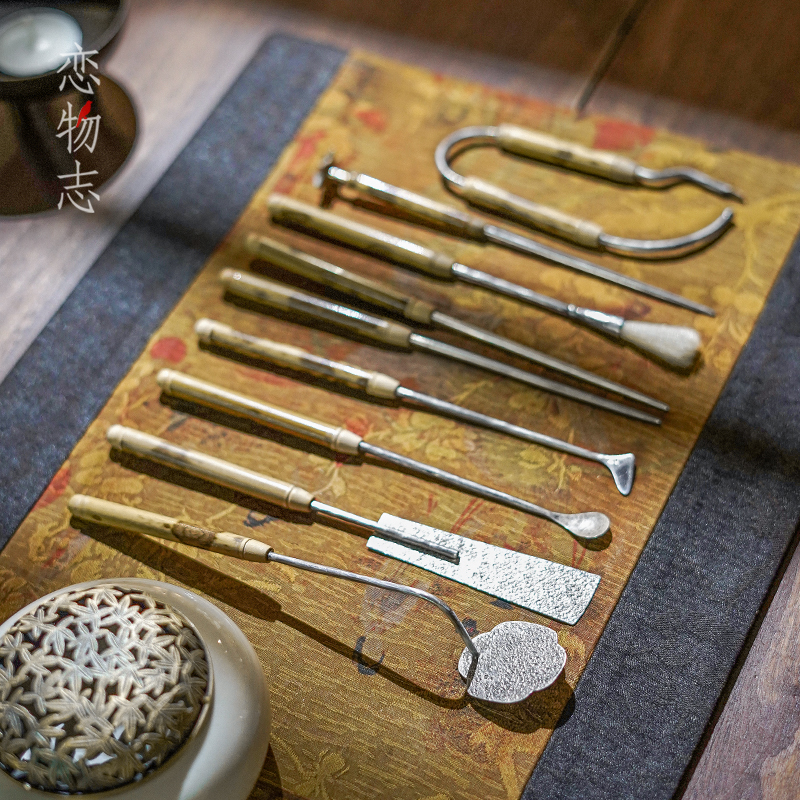 香器香道配件八君子纯银香器篆香