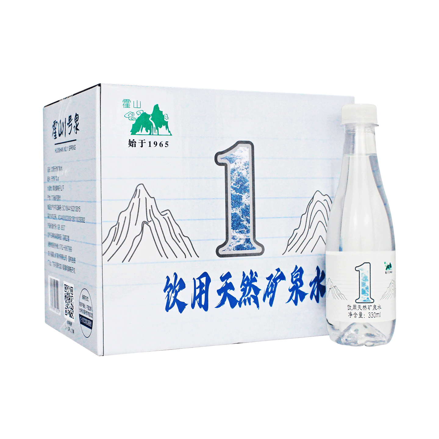 霍山1号泉高端天然矿泉水330ml整箱弱碱饮用水办公家用高端会议图片