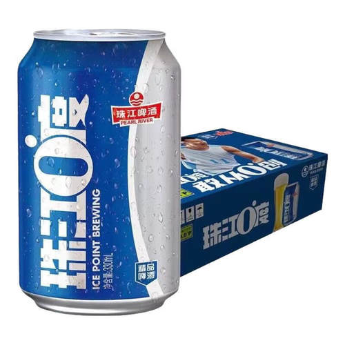 珠江啤酒7鲜生珠江啤酒0度精品330mL24罐清爽整箱 珠江0度