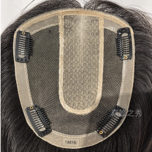 许昌假发轻薄60网真发双递针分缝头顶补发片全手织真人发原辫子发
