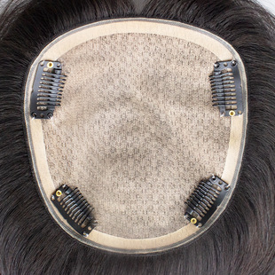 假发片全真发全手工钩织双递针小面积头顶补发块女遮发缝随意分缝