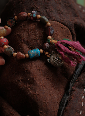 落古泥轻定制复古文艺百搭手工串珠手串SC136