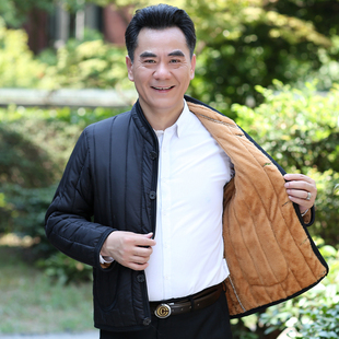 中老年棉衣男加绒加厚内胆爸爸装老年人男棉袄冬装父亲保暖外套