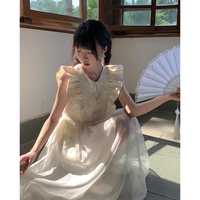 2022夏新品飞飞袖拼接连衣裙