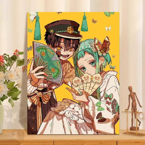 地缚少年花子君diy数字油画填涂色手工绘海鸥学园动漫油彩装饰画