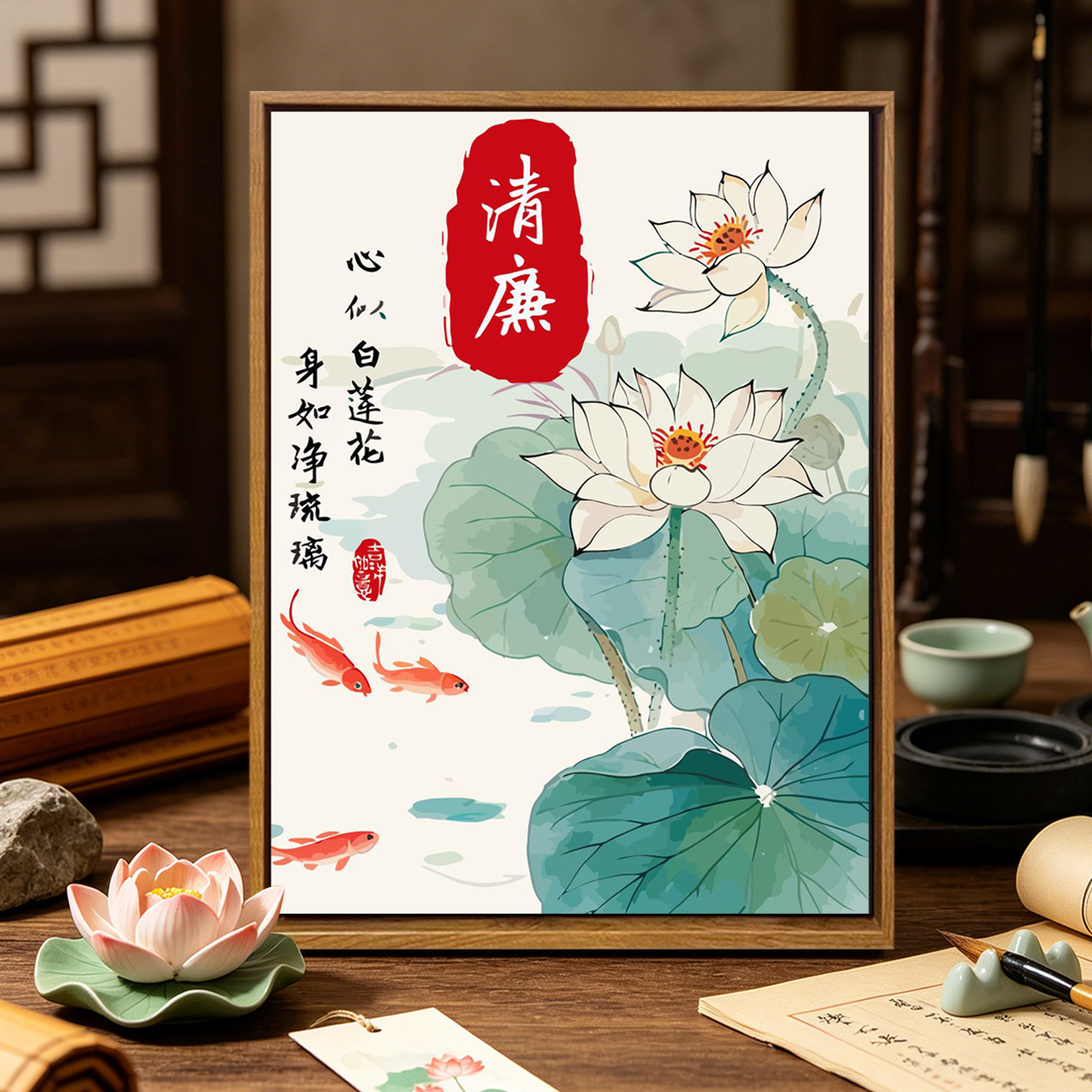 清正廉洁diy数字油画填涂色