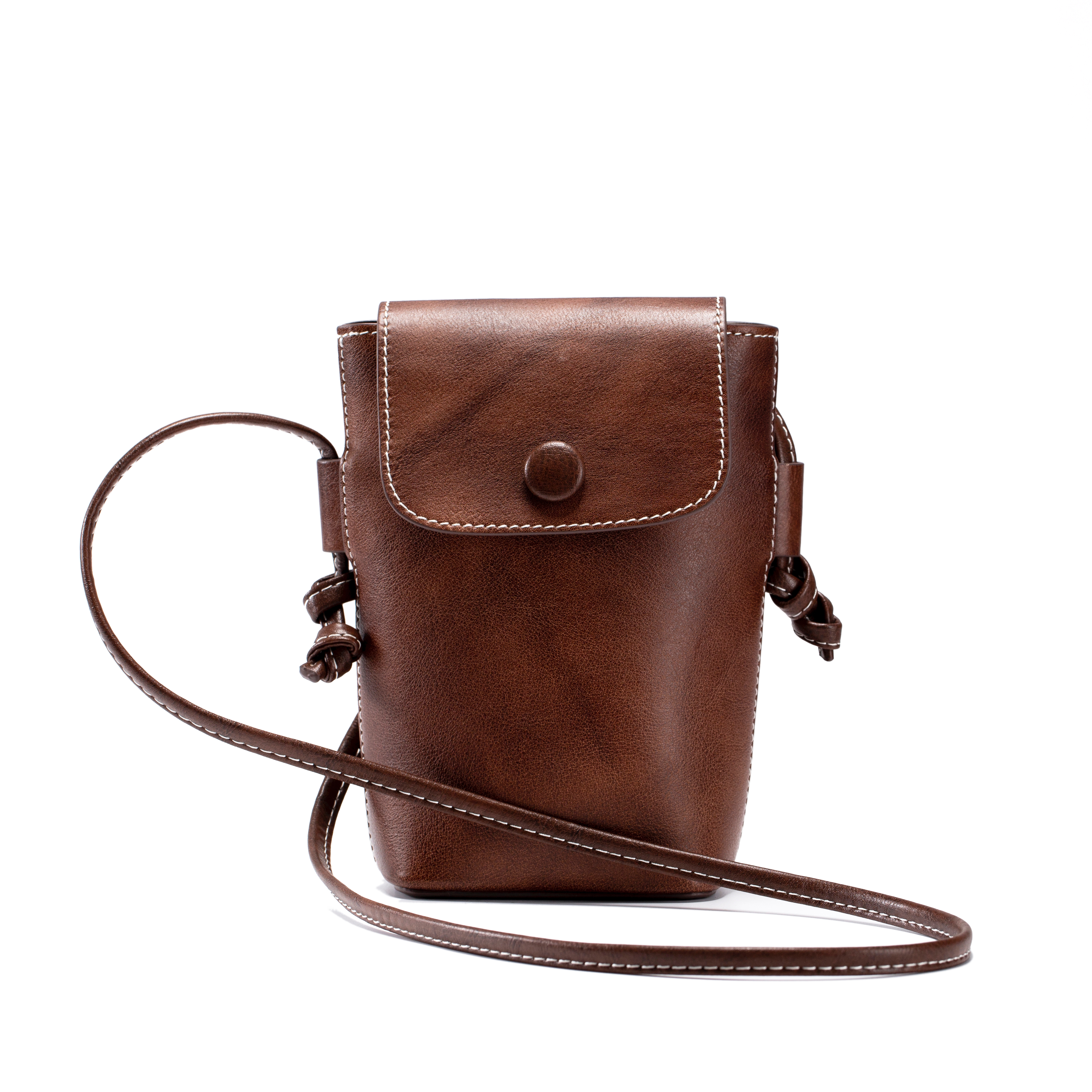 YELLOWQUEEN独家定制 头层树膏皮哑光牛皮 极简主义 手机包斜挎包