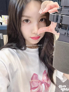 韩代潮牌金智妮jennie同款黑色蝴蝶结印花中长款上衣短袖t