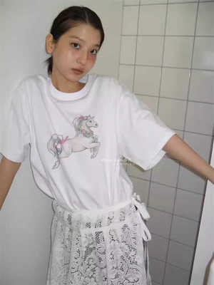 直邮正品卡通动物印花减龄上衣