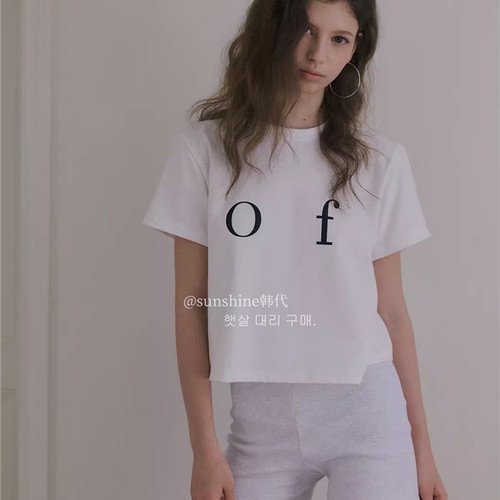 正品棉100%短款圆领短袖上衣女