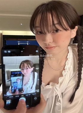 韩代潮牌Fletta一字肩荷叶边抽绳收腰纯欲白色长袖上衣花边衬衫女