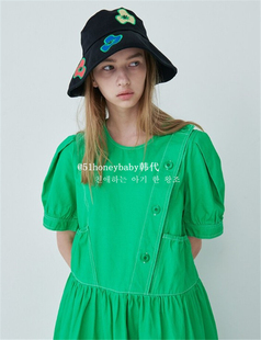 韩代潮牌mimicAWE花朵刺绣徐梦洁明星原款渔夫帽宽檐逛街防晒帽