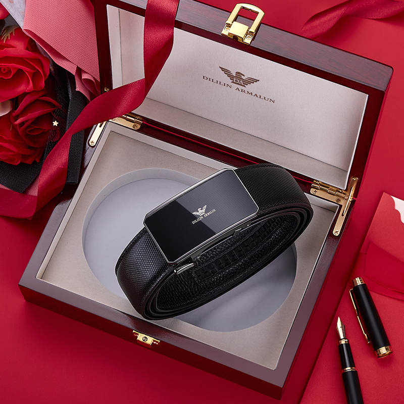 皮带男士真皮内穿自动扣腰带男纯牛皮高档品牌中年休闲奢侈品送礼