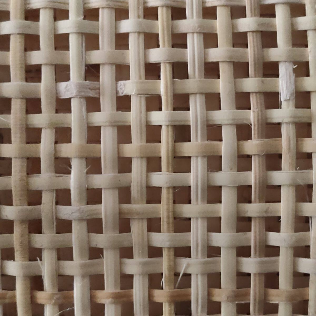 手工真藤编材料上白方格吊顶民宿屏风装饰家具纯天然藤编网