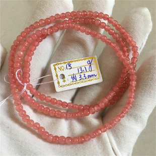 精品款冰种红纹石手链女一物一图高品质红水晶单圈手串招桃花
