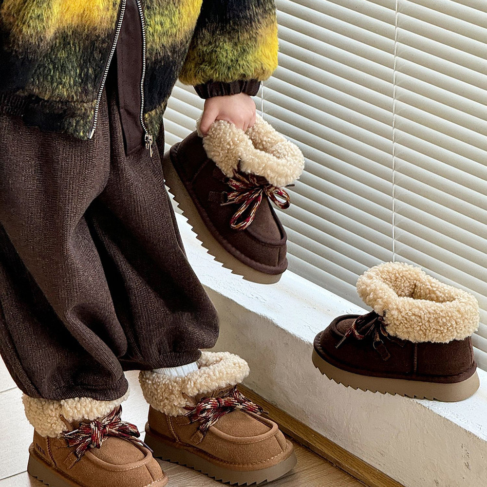 儿童加厚雪地靴2025冬季新款女童羊羔毛棉鞋男童真皮保暖大棉短靴,童鞋/婴儿鞋/亲子鞋,雪地靴,淘宝优惠券,粉丝福利购,淘宝优惠卷