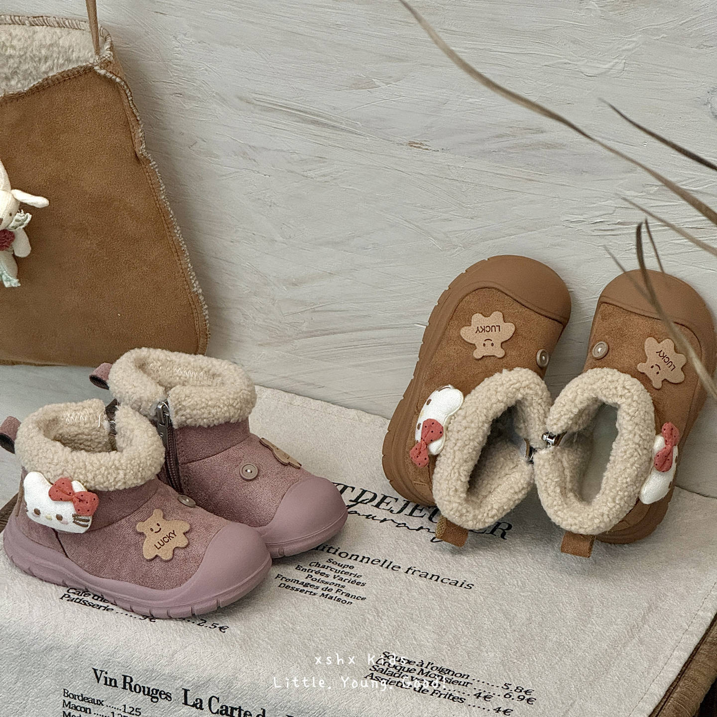 儿童加绒棉鞋宝包头机能防滑鞋子