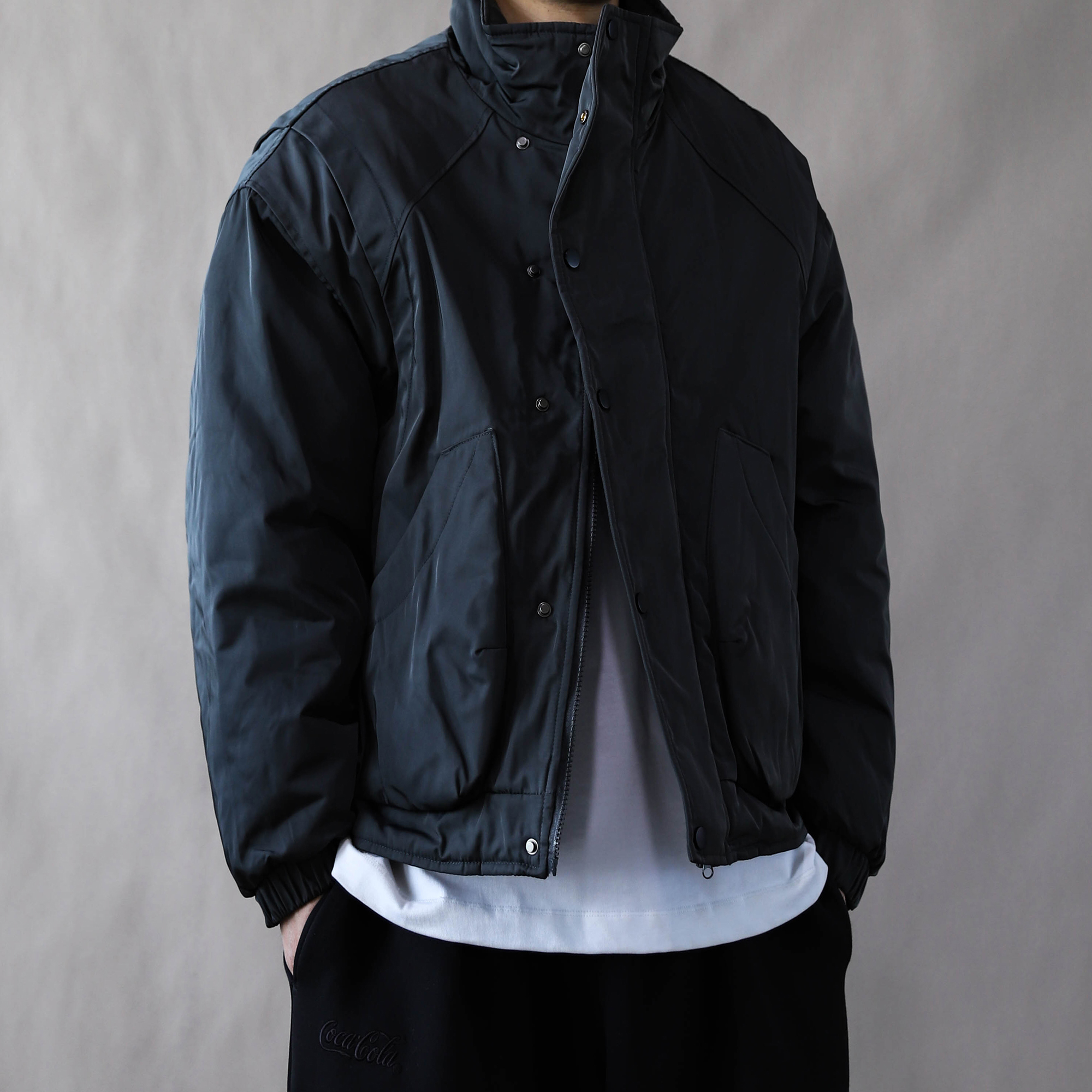 美式复古立领棉衣男宽松保暖外套冬季百搭潮流夹克2025深灰色棉服