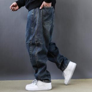 美式复古重磅2025加绒牛仔裤男秋冬季解构拼接微锥工装直筒长裤潮