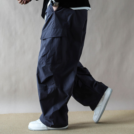 美式工装风多口袋直筒裤男宽松休闲长裤深灰色潮2026春夏工装裤