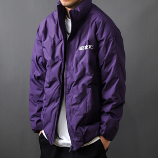 90白鸭绒羽绒服男大码男装冬季2024胖子紫色加大男士立领短款外套