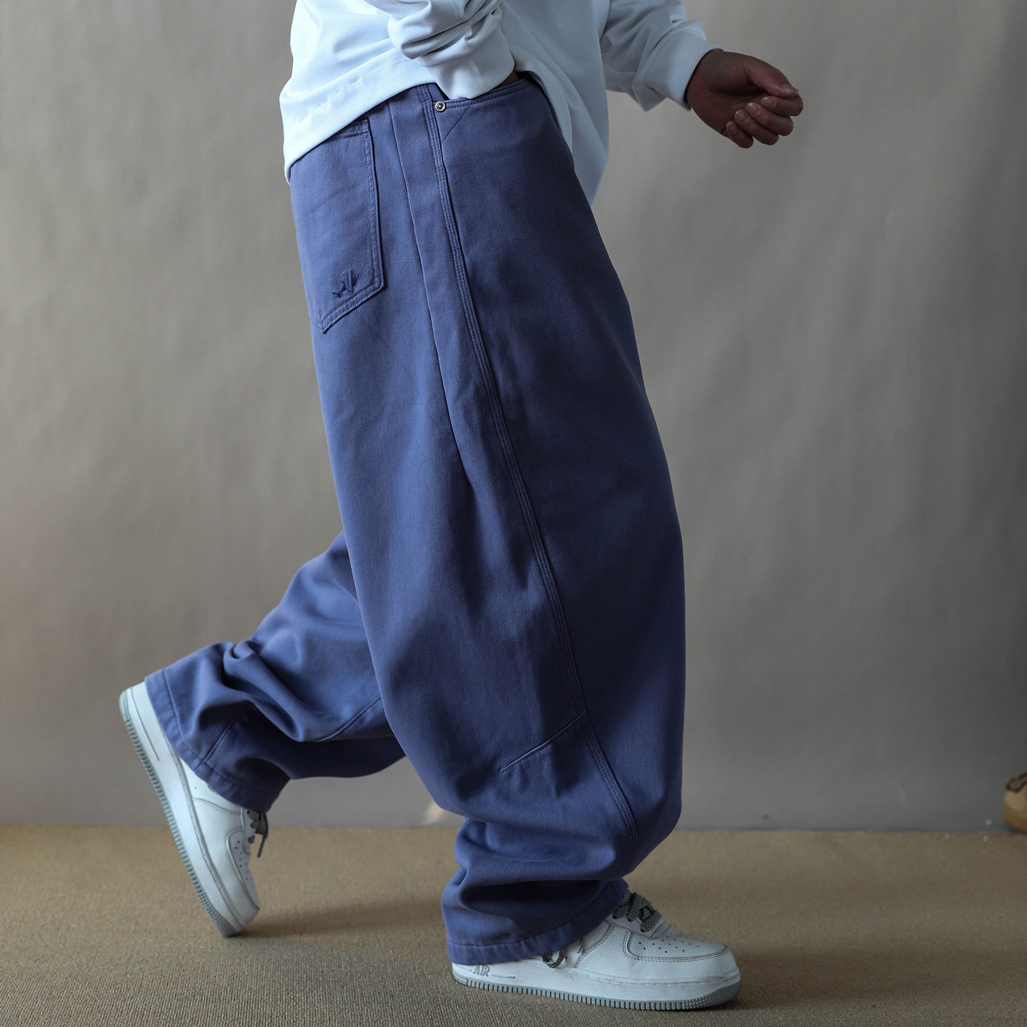 加绒加厚简约休闲风宽松直筒长裤男2025新款工装裤百搭紫色美式,男装,休闲裤,淘宝优惠券,粉丝福利购,淘宝优惠卷