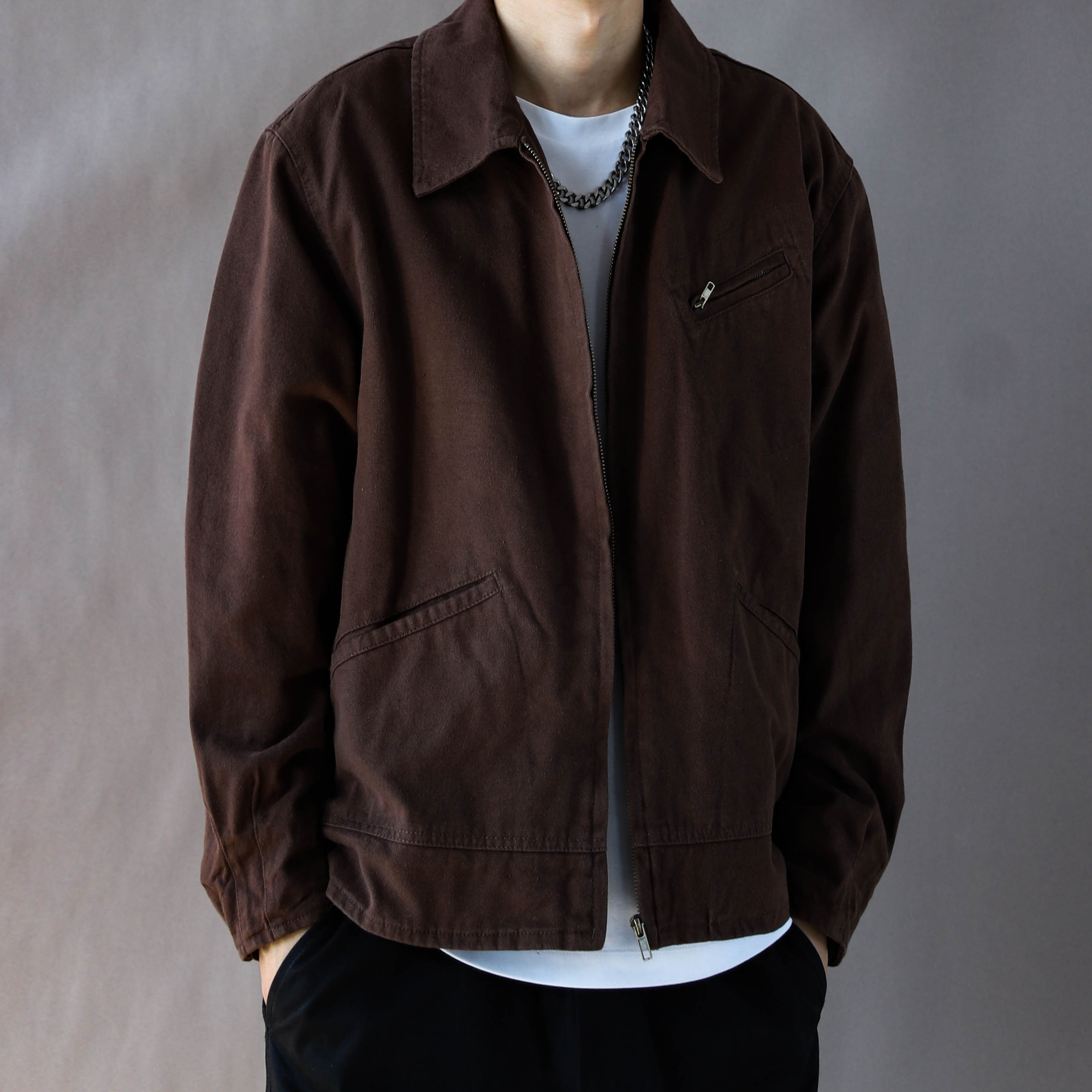 棉衣美式复古工装夹克男款冬季加厚保暖外套2025棕色宽松上衣新款