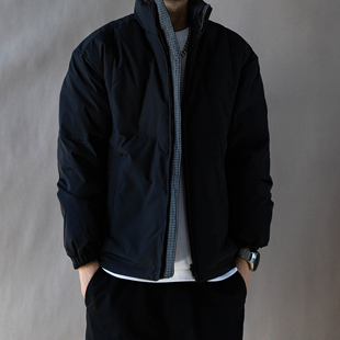 90绒羽绒服男美式两面穿立领冬加厚保暖外套大码黑色宽松上衣新款