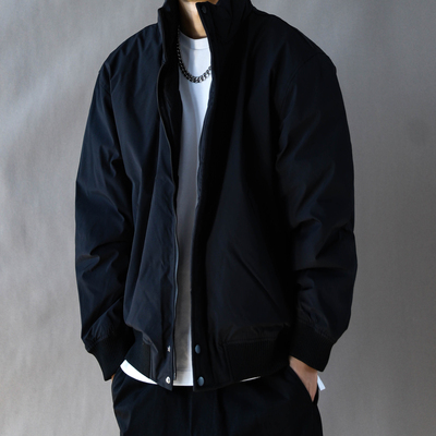 美式复古立领羽绒服男款冬季加厚保暖外套男款黑色宽松上衣新款