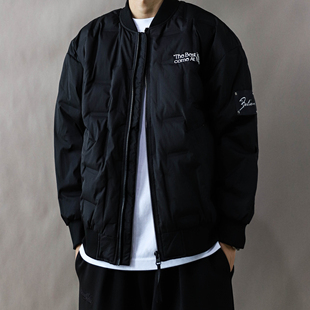 羽绒服男款冬季2025宽松加肥大码加厚保暖外套短款棒球服上衣黑色