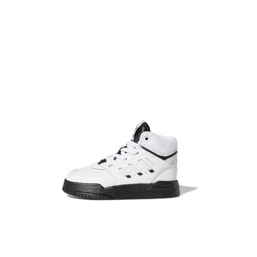 adidas originals Drop Step 防滑透气高帮 学步鞋白黑婴幼童