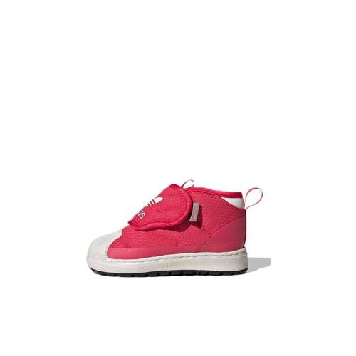 adidas originals SUPERSTAR 360舒适保暖中帮学步鞋粉白色婴幼童