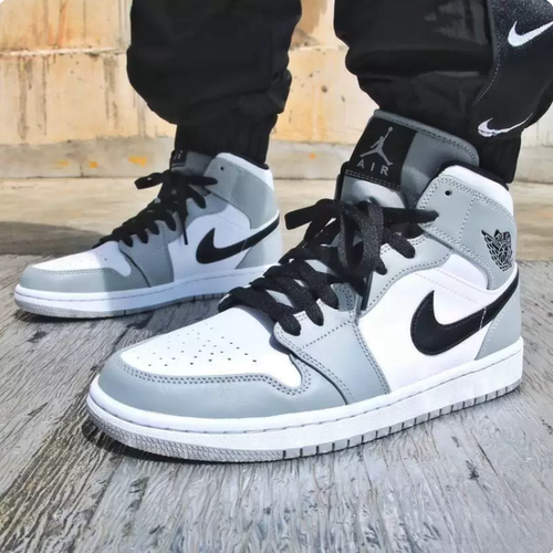Air Jordan 1 mid AJ1 烟灰色小Dior男鞋中邦休闲板鞋 554724-092