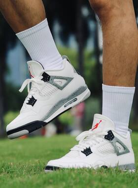 耐克Jordan AJ4水泥时尚百搭减震防滑中帮复古篮球鞋 FV5029-100