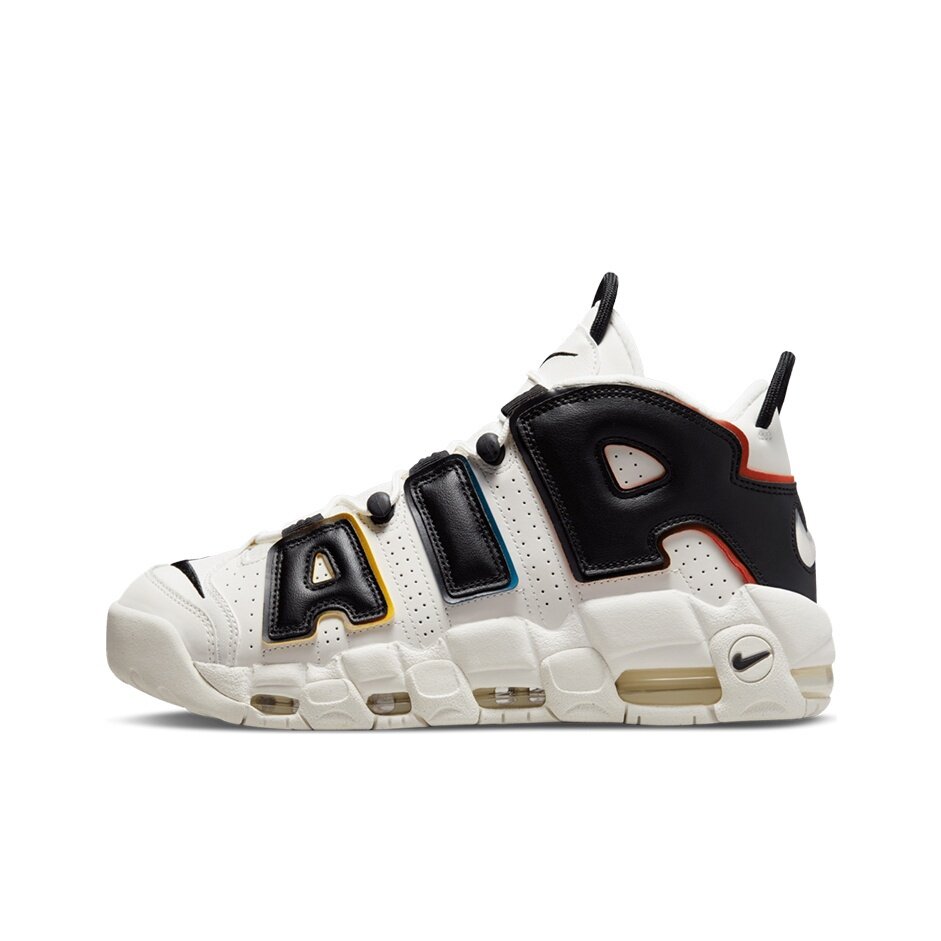 Nike Air More Uptempo皮蓬大air中帮篮球鞋男款白黑色