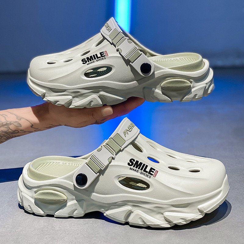 洞洞鞋男夏季潮牌外穿开车防滑包头半拖鞋青少年户外运动沙滩凉鞋,流行男鞋,洞洞鞋,淘宝优惠券,粉丝福利购,淘宝优惠卷