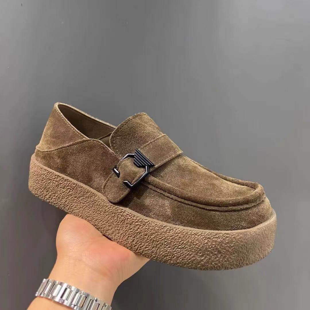 豆豆鞋男冬季百搭休闲运动男士翻毛皮鞋一脚蹬软底防滑复古乐福鞋,流行男鞋,乐福鞋（豆豆鞋）,淘宝优惠券,粉丝福利购,淘宝优惠卷